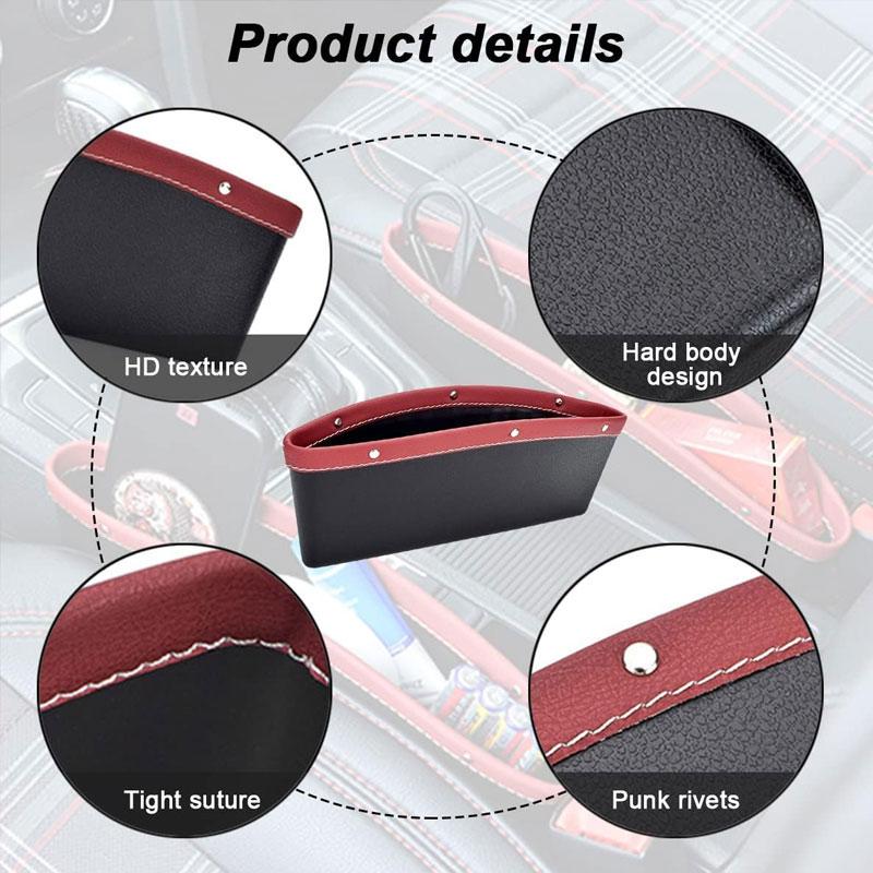 Leather Car Seat Slit Gap Organizer Storage Pocket Multifunction Driver Seat Catcher Cup Key Phone Holder Car Bag Storage Pocket