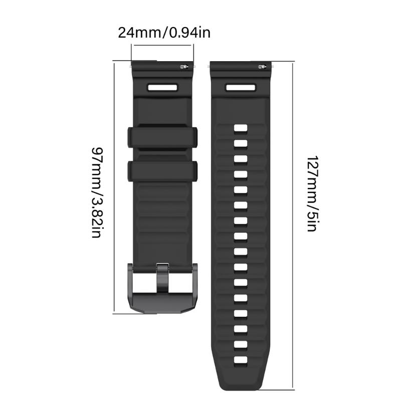 24mm rychloupínací silikonový řemínek k hodinkám Hladký design Pohodlný Pevný Lehký Příslušenství pro NOMAD