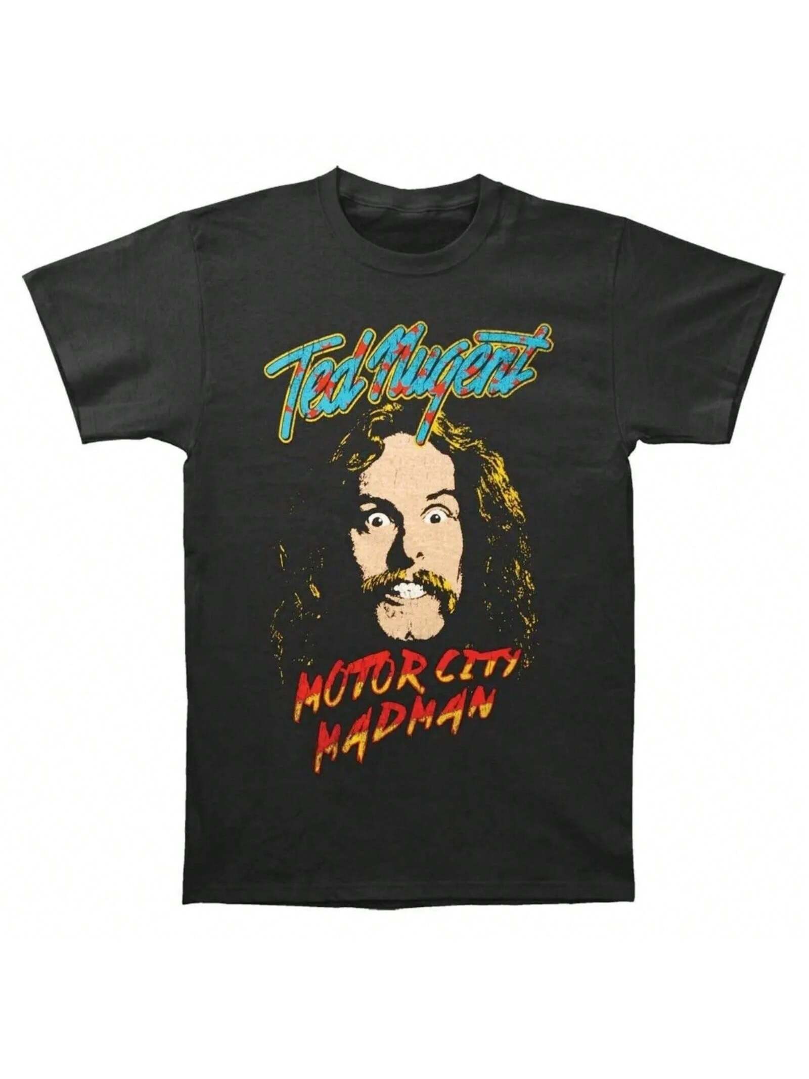 Vintage Ted Nugent Motor City Madman Black Unisex S-234XL T-Shirt J668 S разноцветный