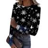 Women's  Slim Bottom T-shirt Fashion Casual Gradient Printing Round Neck Pullover Long Sleeve Top