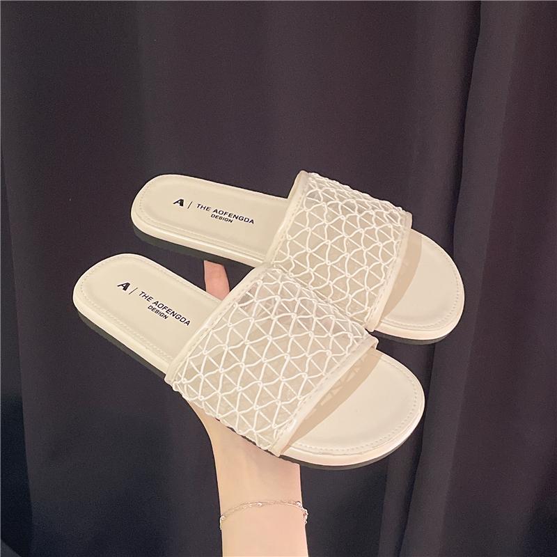 Fashion Mesh Breathable Flat Slippers for Women 2025 New Fashion Casual Comfortable Sandals Summer Shoes Trend Breathable Women's Shoes