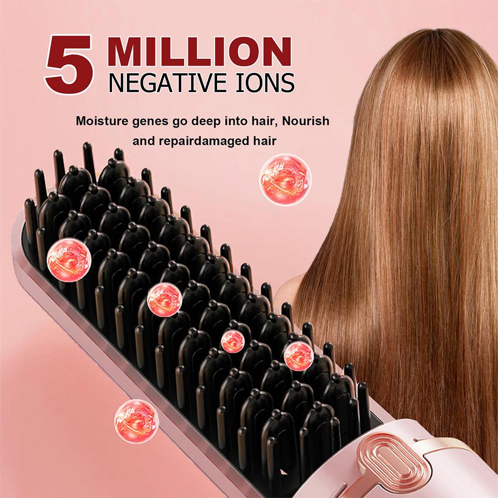 Wireless Hair Straightener Brush for Women Electric Hair Brushes 30s Fast Heating Comb Iron Portable Hair Straightening Brush