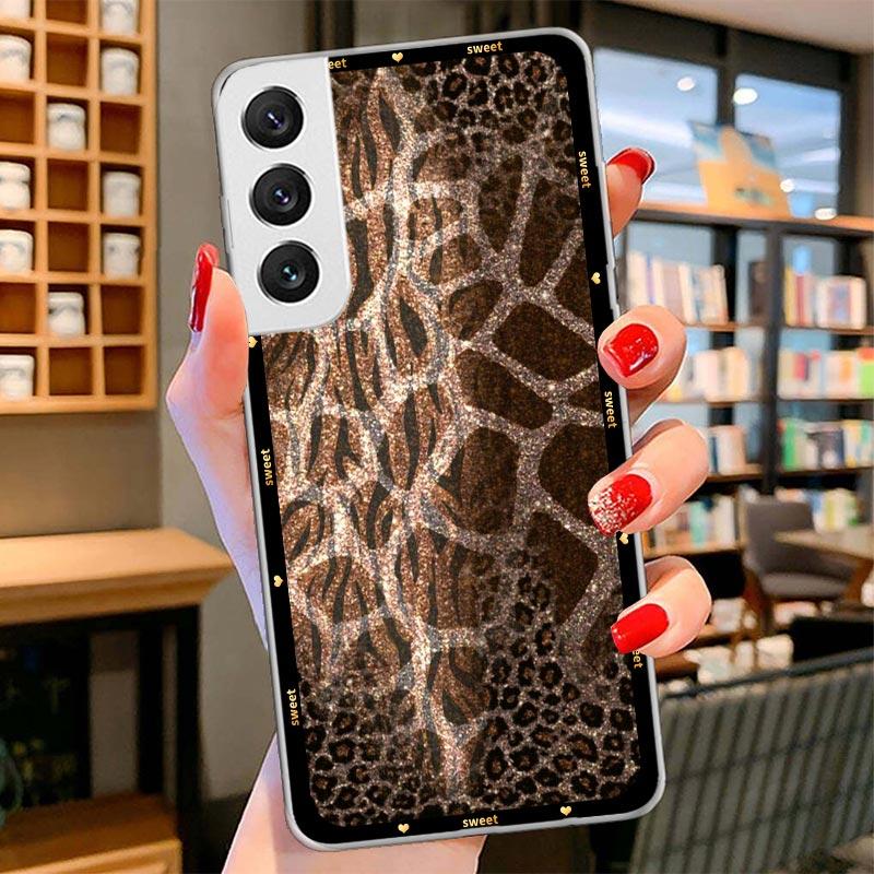 Animal Leopard Print Cover Phone Case For Samsung Galaxy S26 S25 Edge S24 Ultra S23 S22 Plus S21 S20 FE Soft Fundas Shell Galaxy