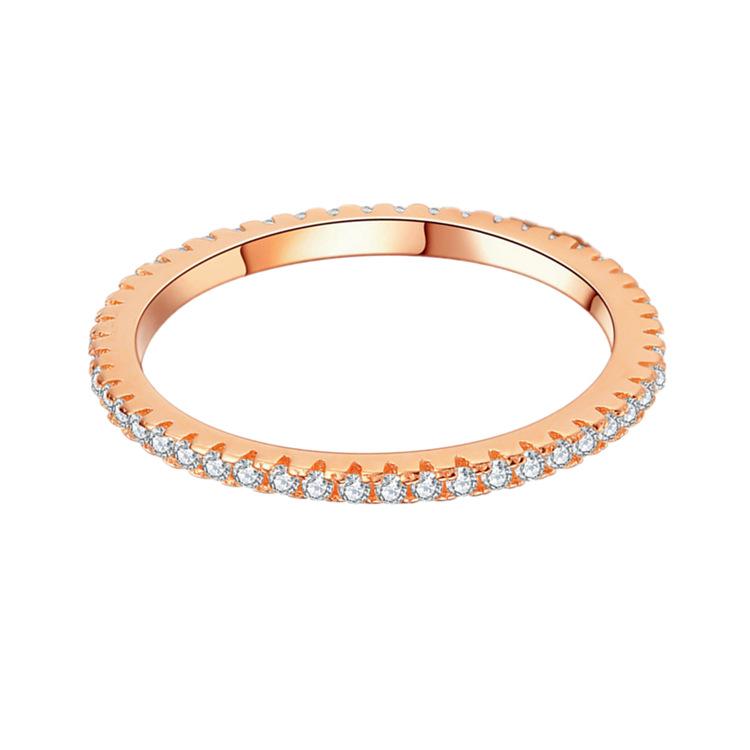 Minimalist Fashion Full Zircon Ring For Women Students Personalized Closed Band