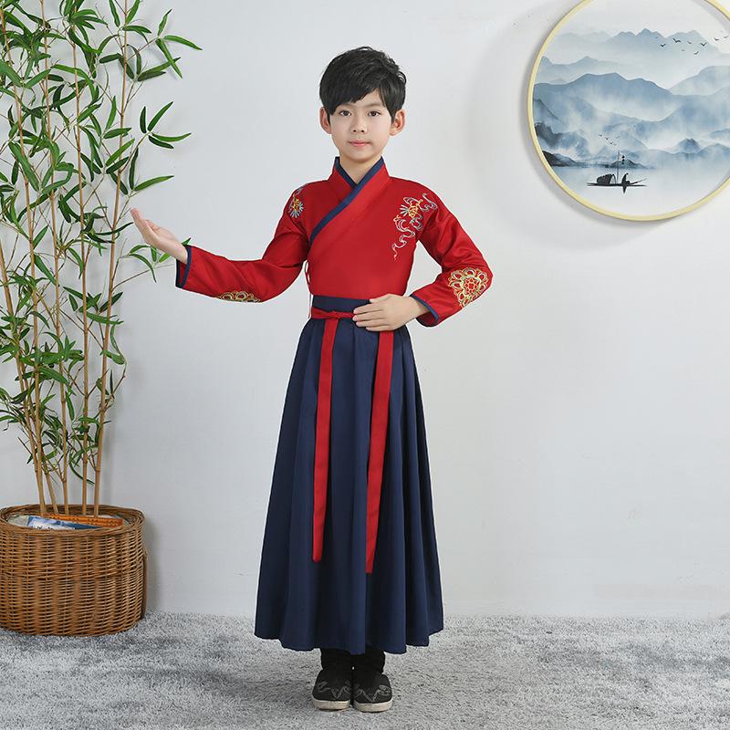 Traditional Hanfu Boys' Sinology Outfit: Ancient Costume for Primary School Performances