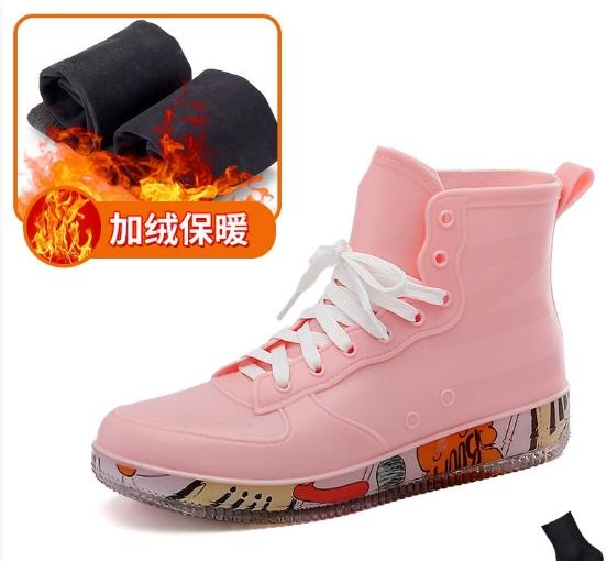 Stivali da Pioggia Impermeabili in Gomma da Donna Sneakers con Lacci Scarpe da Celebrazione Giardino Flush Designer Trendy Coppia