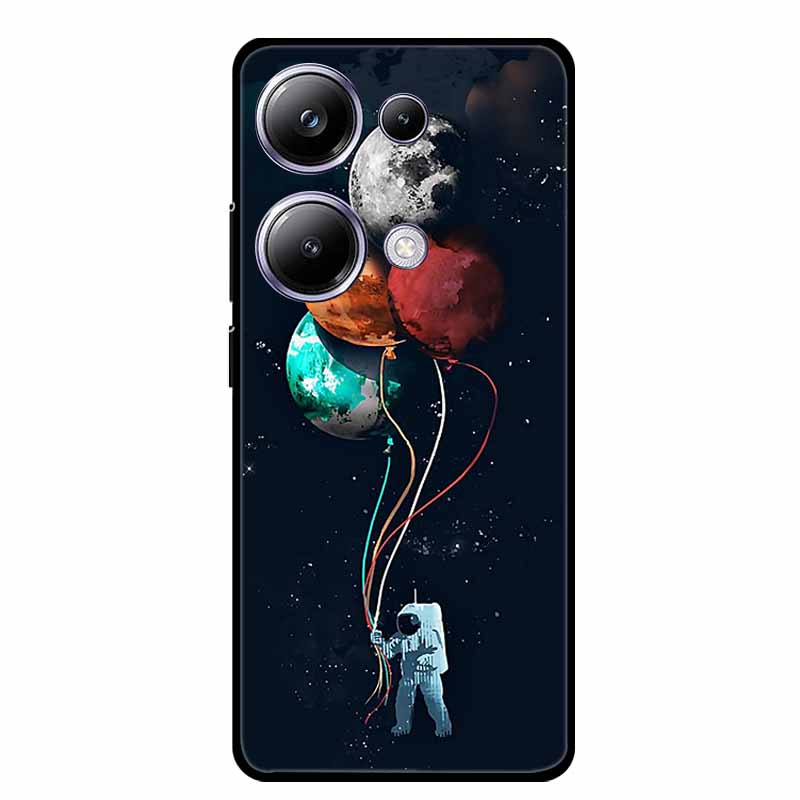 For Xiaomi Poco M6 Pro 4G Phone Case Cover Wolf Shockproof Black Silicone Soft Back Cover Cases For Poco M6 Pro Case M 6 M6Pro