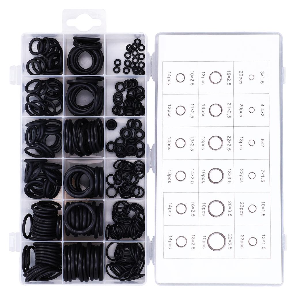 279 szt. Zestaw uszczelek O-ring do hydrauliki Gumowy odporny na zużycie Zestaw asortymentowy O-ringów do samochodów