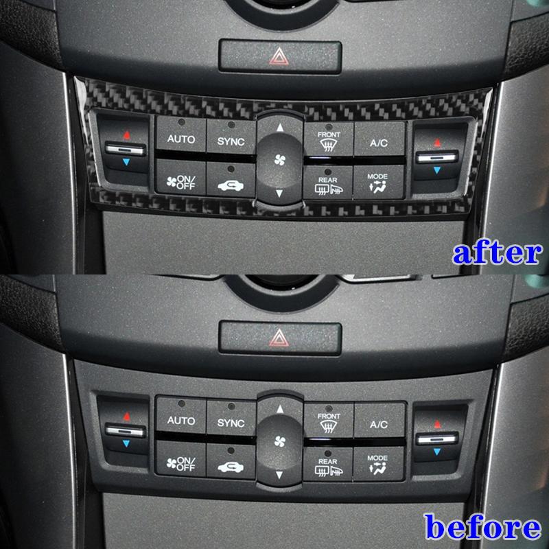 Central climate control panel cover real carbon fiber sticker, interior modification accessories For Acura TSX 2009 and up
