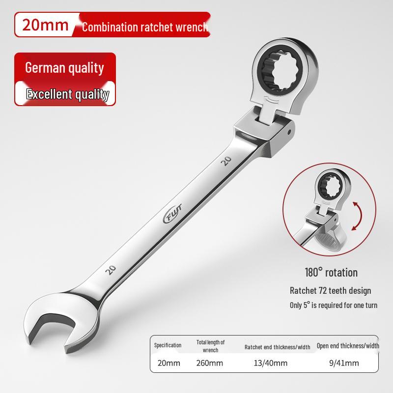 Reversible Double Head Ratchet Wrench Set for Automotive Repair