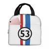 Herbie, Number 53 Lunch Bags Insulated Bento Box Portable Lunch Tote Resuable Picnic Bags Cooler Thermal Bag for Woman Girl