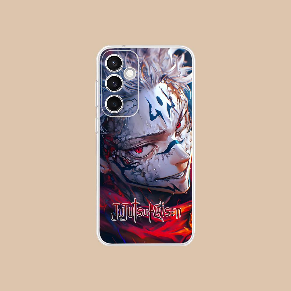 Jujutsu Kaisen Sukuna Mobile Phone Case for Samsung Galaxy S25 S24 S23 S22 S21Plus FE Ultra Clear Colorful Cover Pretty Luxury