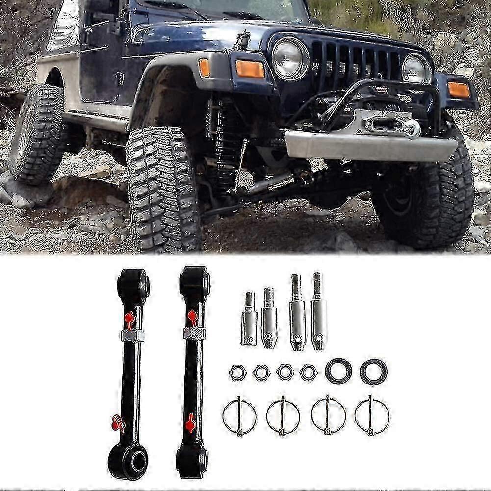 Kit di rialzo da 2,5-6 pollici con biellette barra stabilizzatrice a sgancio rapido per Jeep Wrangler JK 2007-2018, Sistema di sgancio rapido barra stabilizzatrice anteriore Accessori per auto