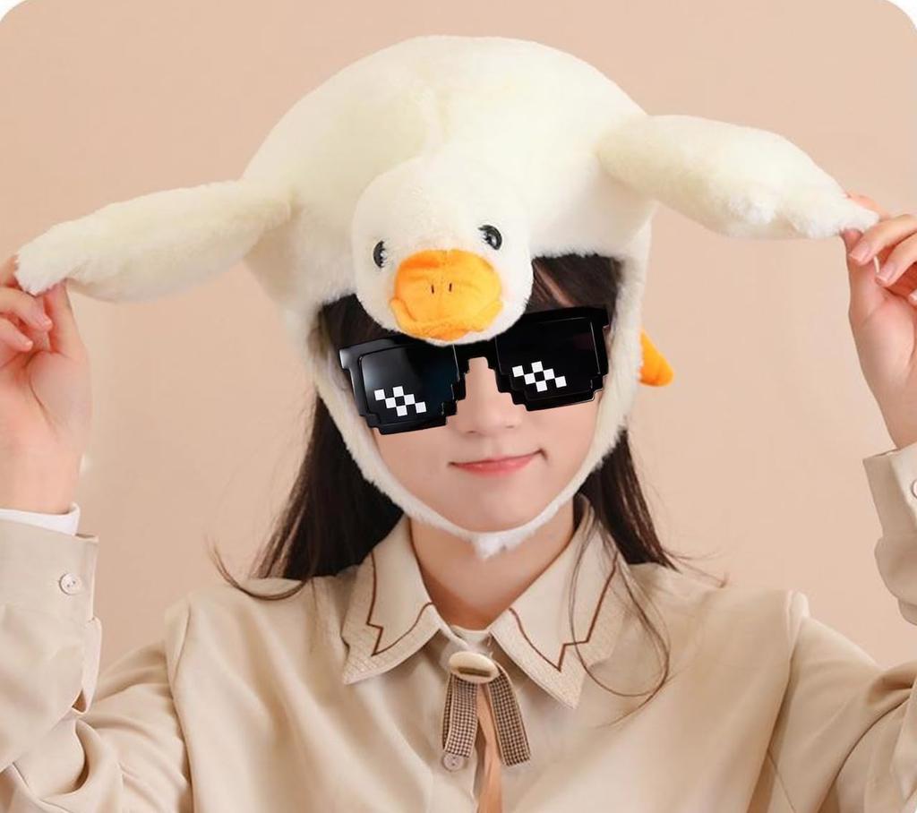 Haberly Duck Costume for Halloween, Cosplay, Events, Costumes, School Festivals, Fluffy Cap, Cold Weather Protection, Earmuffs, Snow Country, Photo
