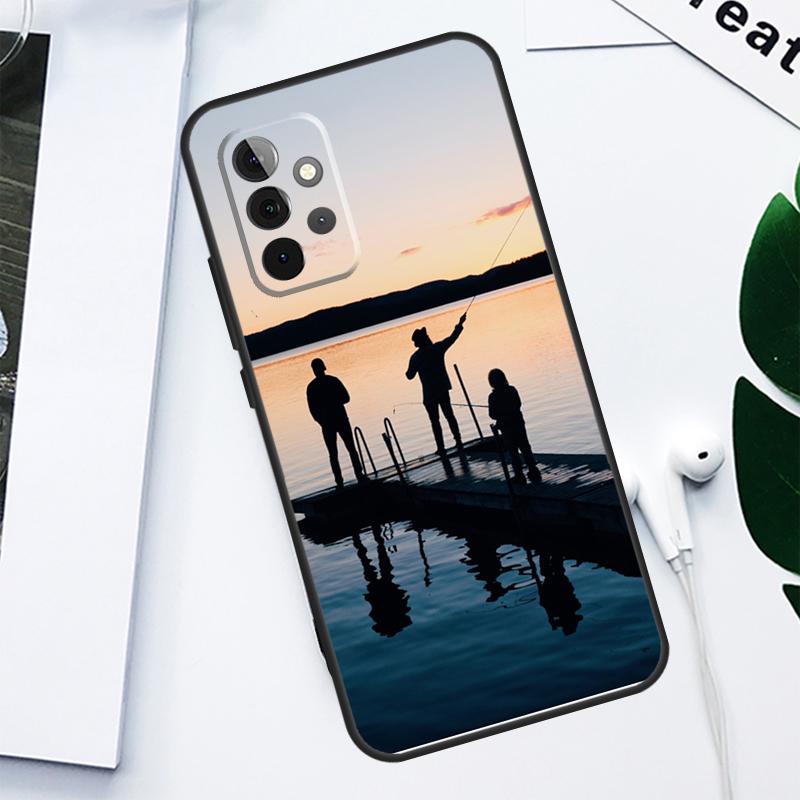 Bass Fishing Lake Sunset Fisherman For Samsung Galaxy A13 A53 A33 A54 A34 A14 A55 A35 A15 A05 A06 A16 A22 A32 A52 Phone Case