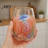 Blei Freies Glas Becher Meeres-Themen Becher, Quallen/Delfine/Meeresschildkröten/Oktopus Handbemalt, Verdicktes Trinkglas Langlebig Hitzebeständig für Büro Wasser