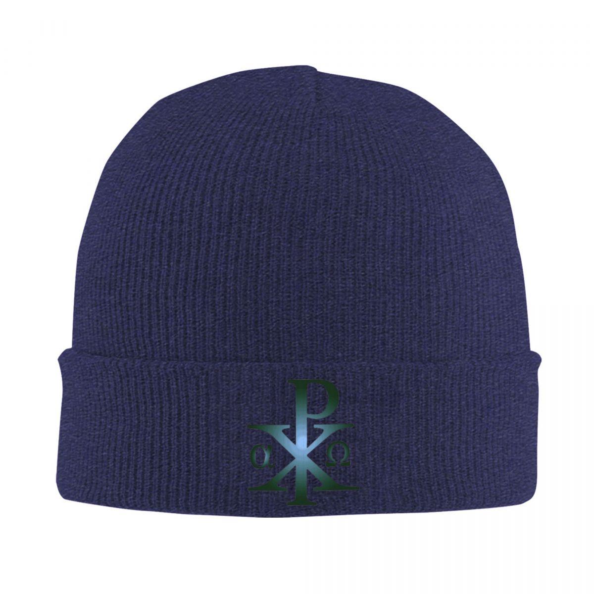 

Sign Of Christ Chi Rho Christogram Warm Knitted Cap Hip Hop Bonnet Hat Autumn Winter Outdoor Beanies Hats for Unisex Adult One Size
