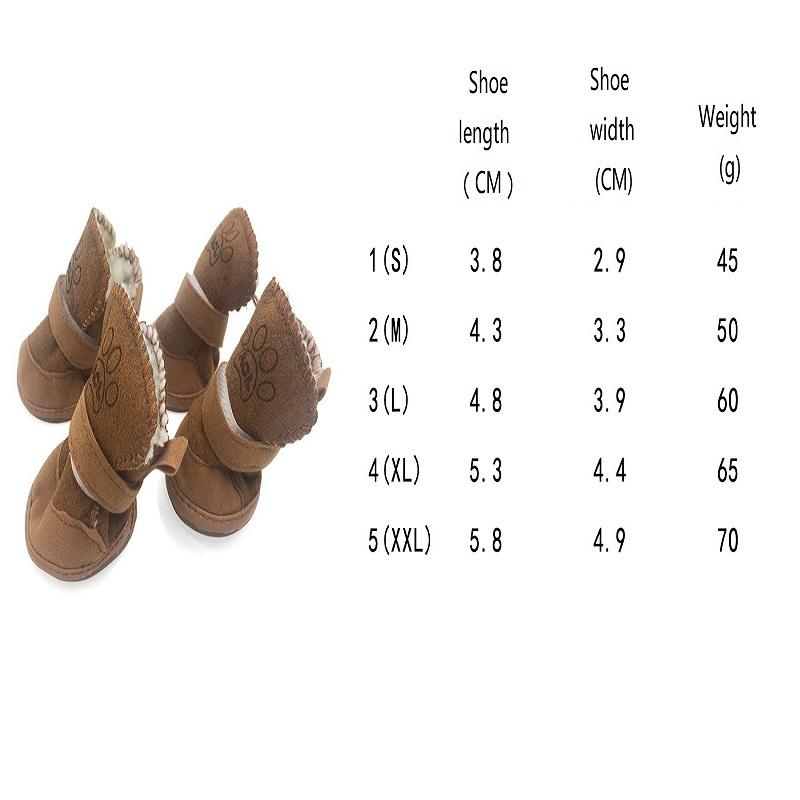 4 teile/satz Haustier Hund Schuhe Winter Warme Schuhe Für Kleine Mittelgroße Hunde Anti-rutsch Welpen Regen Schnee Stiefel Schuhe Katze Hund Walking Turnschuhe