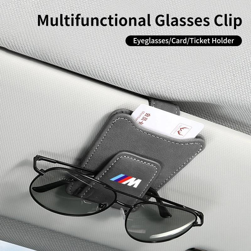UYDH3 New Car Glasses Clip Sun Visor Card Glasses Holder Cars Accessories For BMW Motorsport X1 X3 X5 E39 E46 E90 F20 E60 F30 E36
