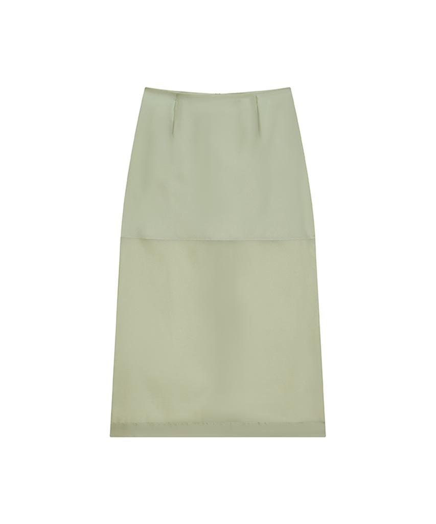 Kwinseulaebis Sheer Glossy Mid-Length Skirt