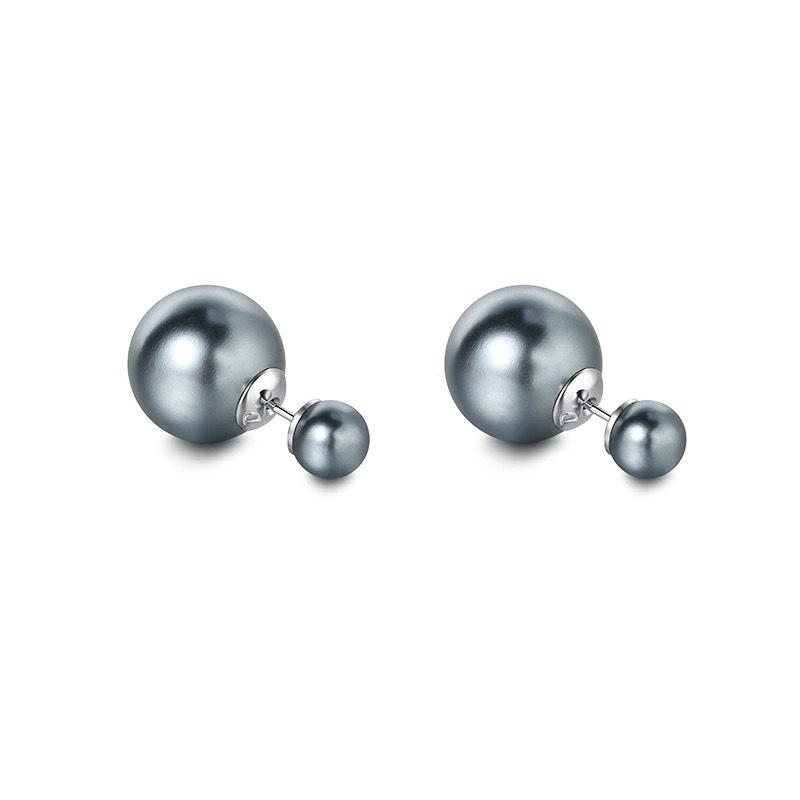 Sterling silver needle real hemp gray pearl earrings women's light luxury temperament two-wear stud earrings unique niche earrings