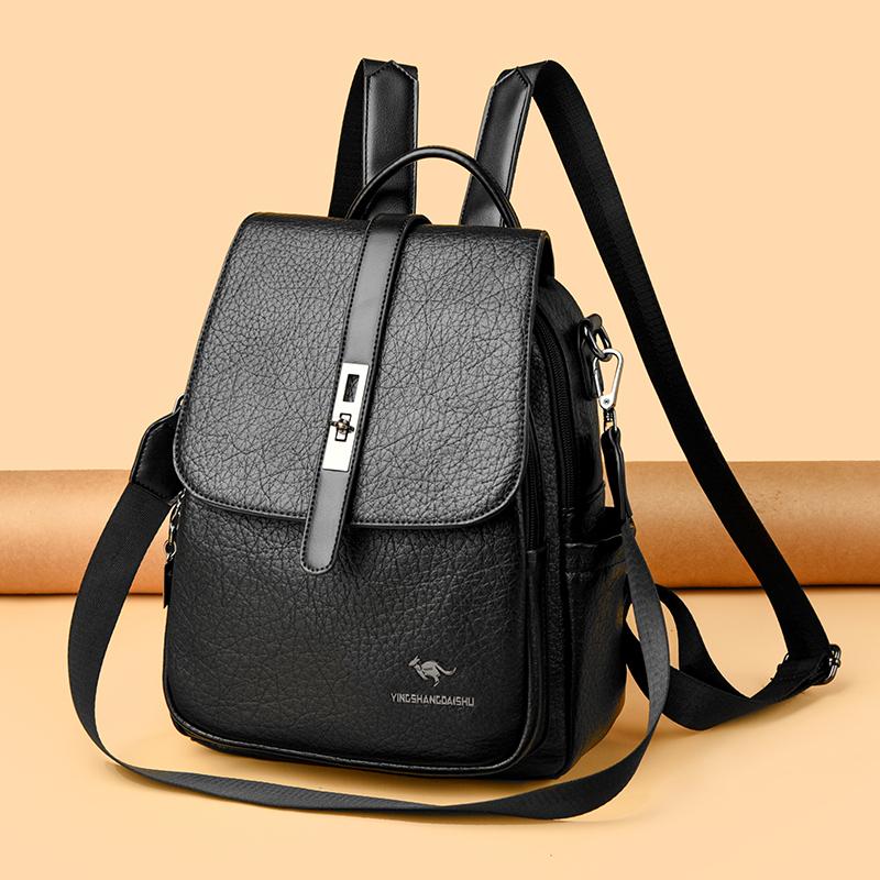 Faux Leather Backpack for Women Vintage Mini Bag with Adjustable Strap Crossbody Design