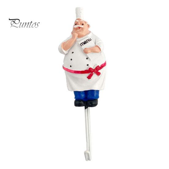 Wall Mounted Hooks for Shopping Bags Chef Style Sticky Hook, Resin Kitchen Organizer, Funny Decor Accessories Adhesive Decorative Hook Spatulas