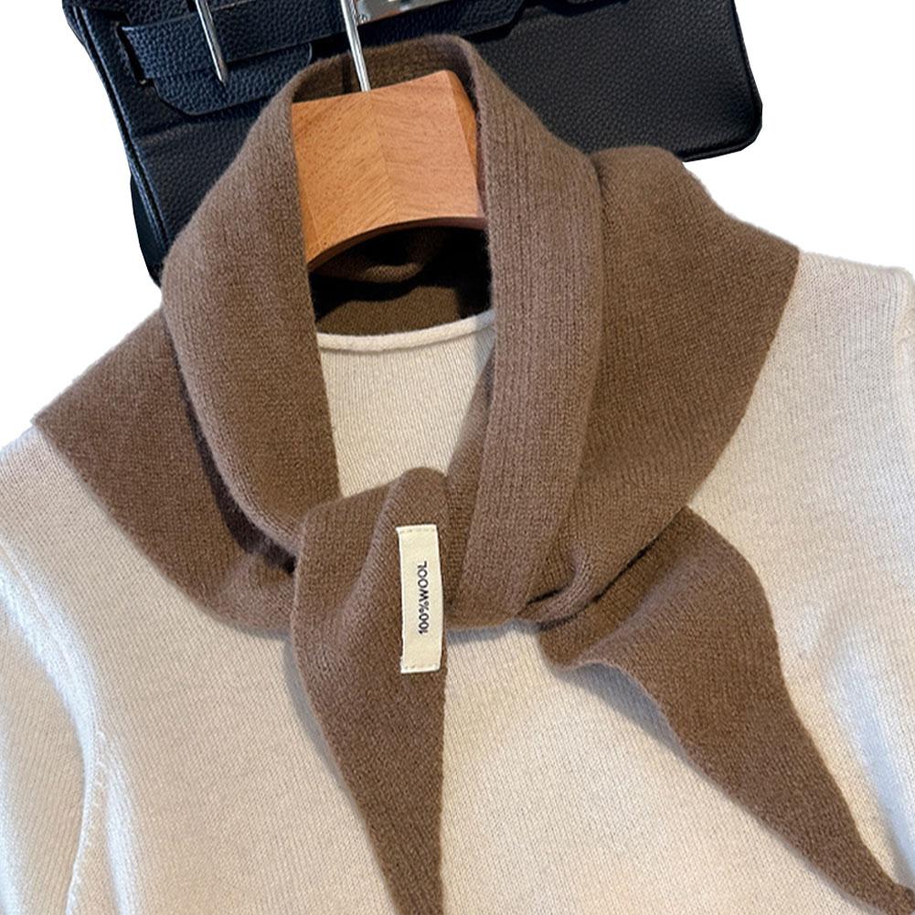 British Korean Triangle Scarf Niche Wool Triangular Scarf Women Headscarf Knitted Scarf Multi-functional Warm Knitted Scarf
