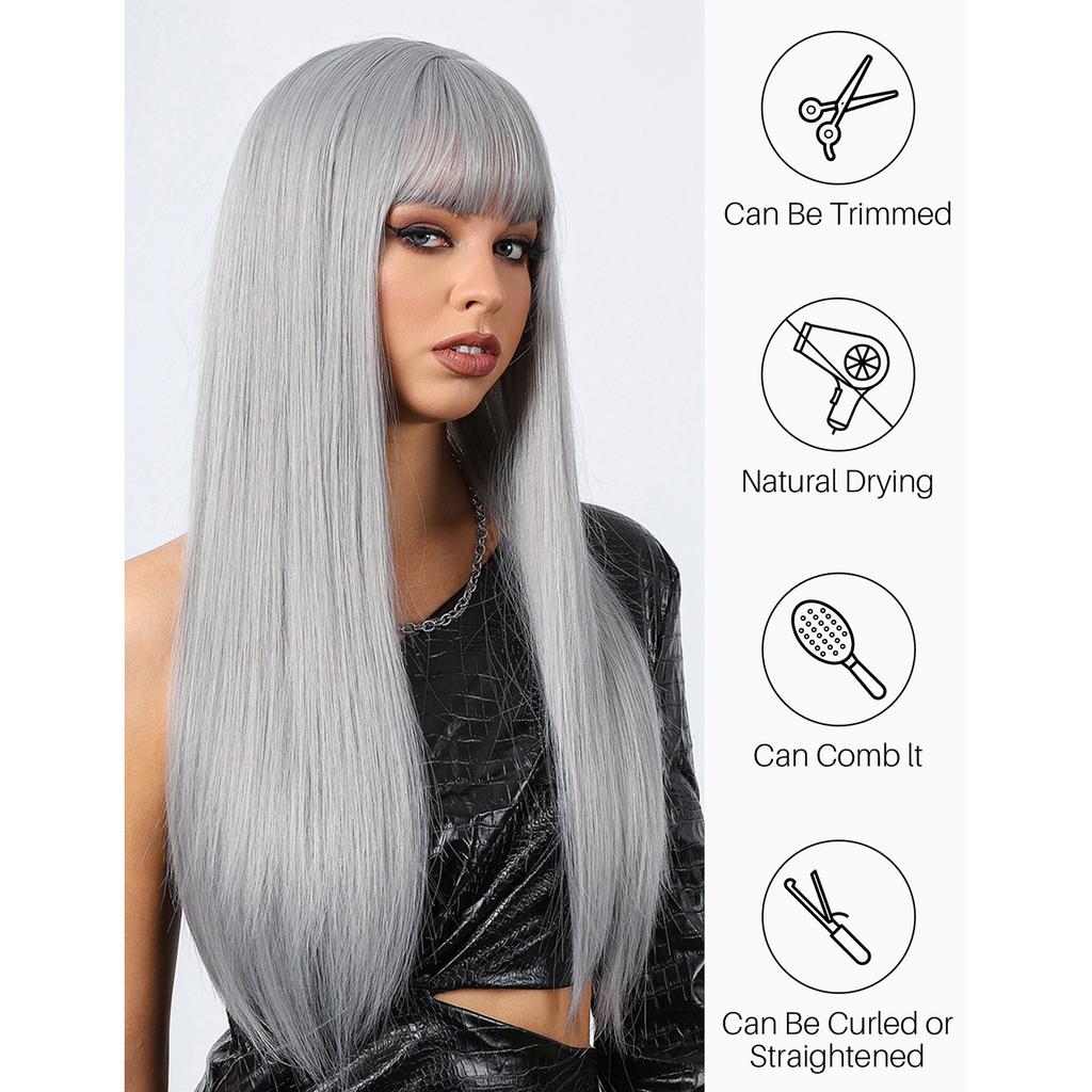 Women s Halloween Cosplay Wig Festive Party Wigs  Sexy Wig Natural Looking Wig with Hair Bang for Women
