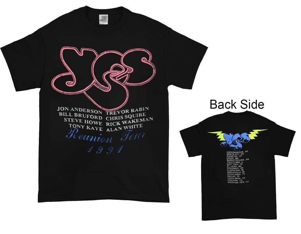 

1991 Yes Reunion Tour Black Shirt Double Sided Unisex T-shirt S