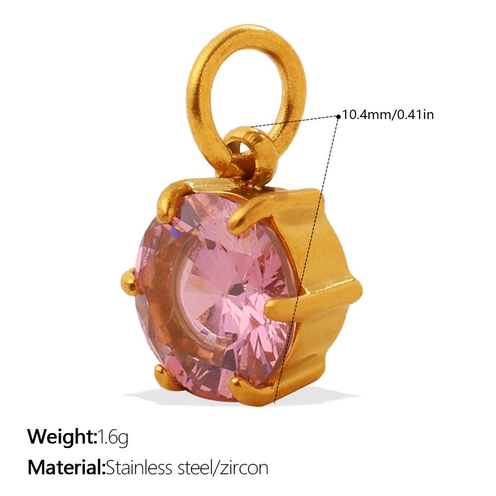 Yori 2Pcs Stainless Steel Gold PVD Plated Cubic Zirconia Pendant for DIY Necklace Bracelet Earring Jewelry Making Accessories