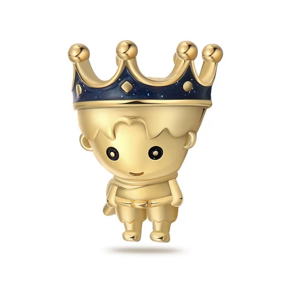 18K Gold Plated Pine Nuts Crown Charm Fit Original Bracelet Shining Bead Diy Women Jewelry Giftcopper Trinket Jewelry Gift