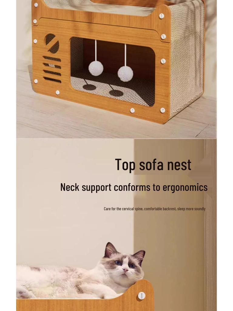 Durable Cat Scratching Board & Bed: All-Season, Anti-Scratch Sofa for Cats