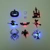8/30Pcs/Set Led Halloween Wall Sticker 3D Hollow Night Light Bat Pumpkin, Spider Witch Castle Ghost Party Wall Decoration