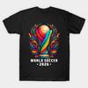Men Black Print T-shirt American World Cup 2026 Soccer Tournament 2026 Tour No-Cut Transfer Paper Print Cotton Tshirt