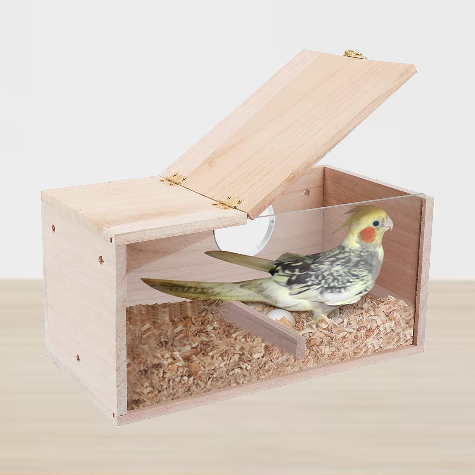 

Wooden Bird House with Stable Perch Nesting Box for Backyard Patio Courtyard