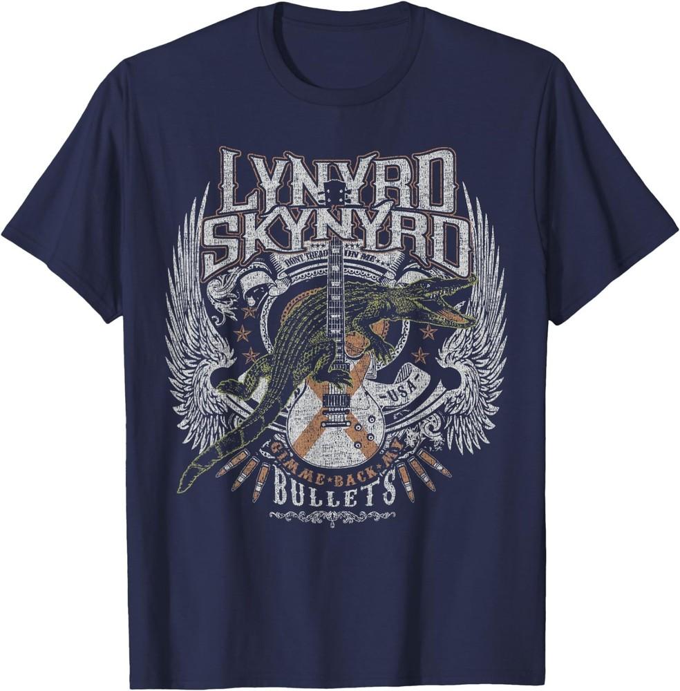 

Lynyrd Skynyrd Croc Rock Bullet Tread On Me Country Southern T-Shirt 4XL
