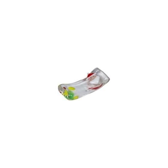 Glass Santa Chopstick Rest, 1 pc, Cute Christmas Tableware Accessory, 4cm