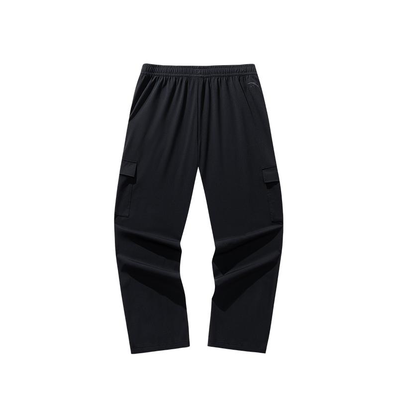 Anta Comfortable Simple Versatile Loose Straight Leg Mid Rise Fashion Casual Pants Women Bottoms Basic-Black 162528305-1