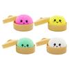 Dumpling Stress Balls Rainbow Bun Fidget Sensory Toy Simulation Food with Little Steamer Squeeze Dough Ball Toy Cute