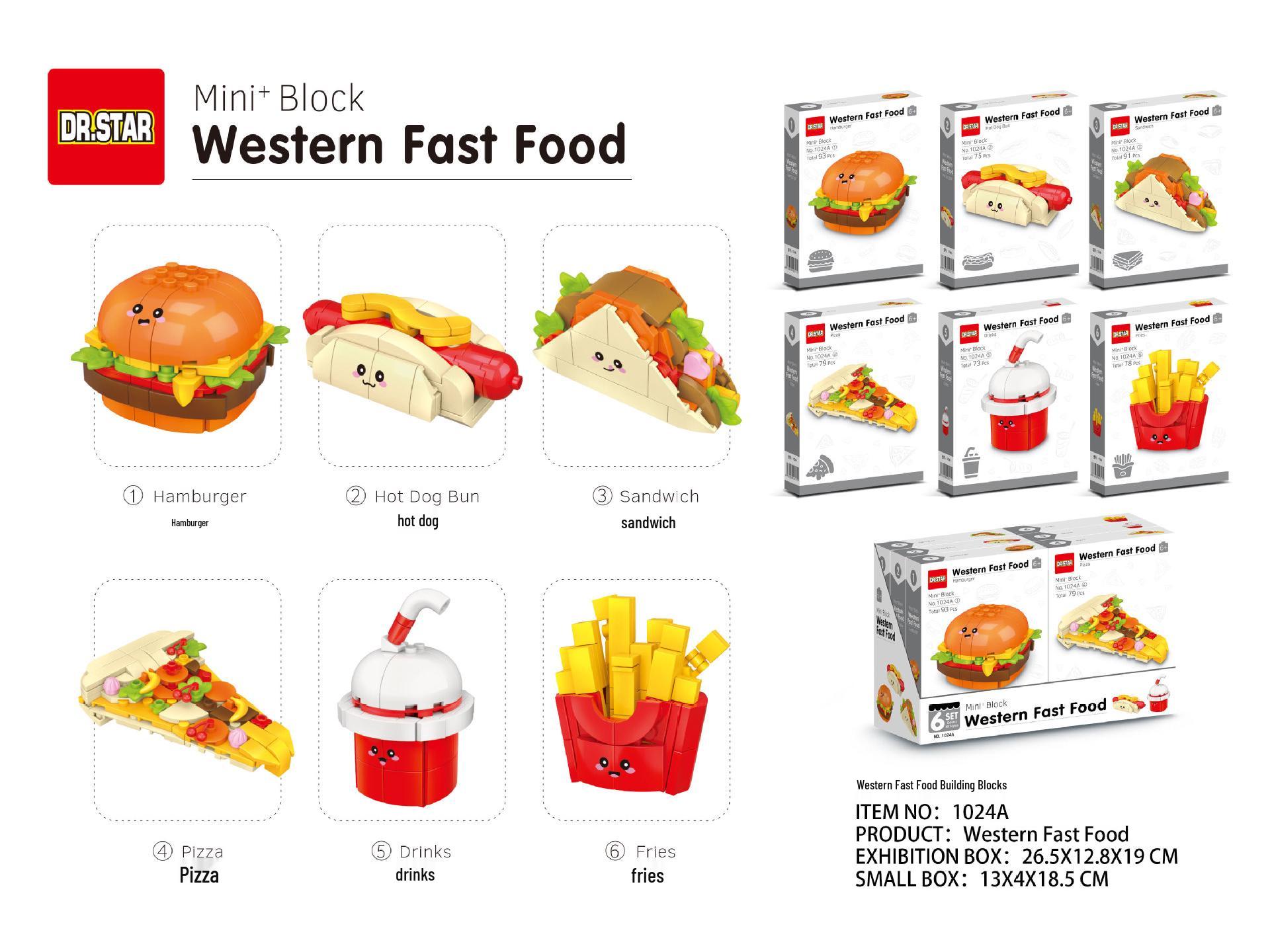 

Доктор Стар Детский Вестерн Фастфуд Сборочный Игровой Набор - Маленькие Строительные Блоки для Школьных Подарков