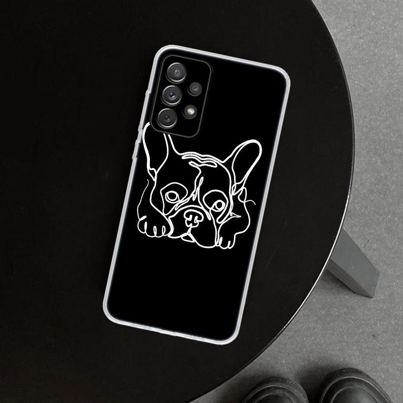 French Bulldog Black White Phone Case for Samsung Galaxy A17 A16 A26 A36 A56 A57 A37 A15 A25 A35 A55 A14 A24 A34 A54 A13 A23 A33