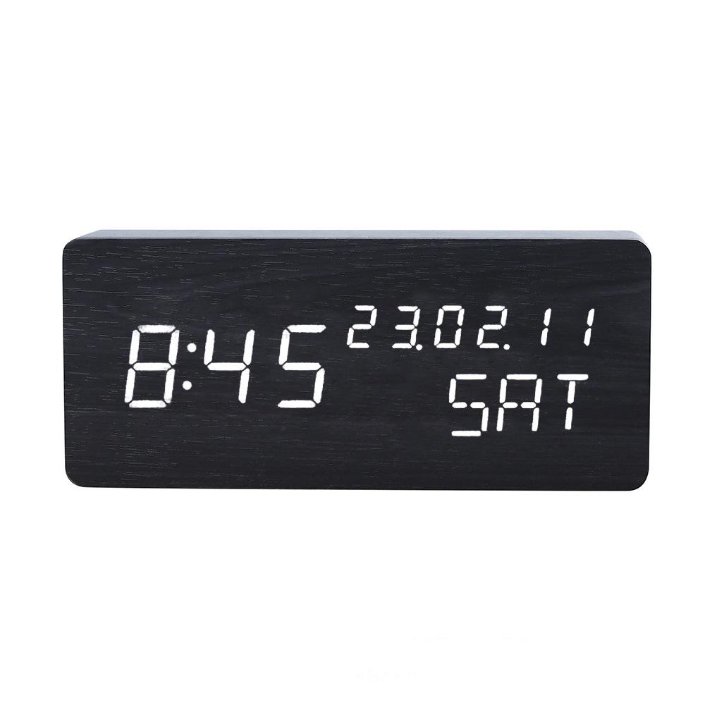 Creative Wood Clock Perpetual Calendar Lazy Wood Silent Alarm Clock Gift Clock Digital Alarm Clock Screen Printing