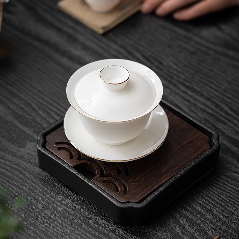 Sushic Ceramic Gilded Sancai Gaiwan Tea Set