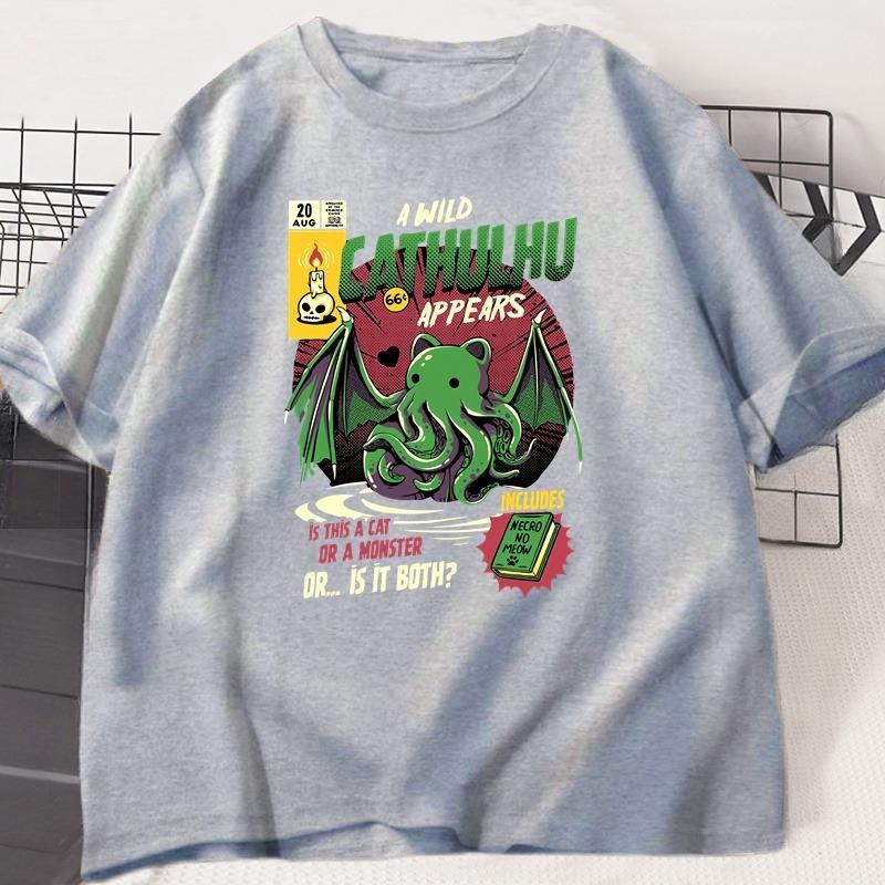Cthulhu TShirt WOMEN Printed Short Sleeve Tee Graphic T Shirts Unisex Cotton O Neck Harajuku Unisex Designer Clothes Summer Tops