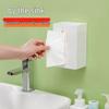 Wall-Mounted Punch-Free Tissue Box with Shelf for Kitchen, Bathroom, and Living Room Storage