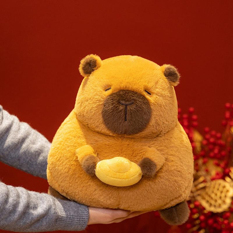 Cute Cute Ingot Capybara Doll Plush Toy Small Capybara Doll Children Accompany Soothing Throw Pillow Rag Doll