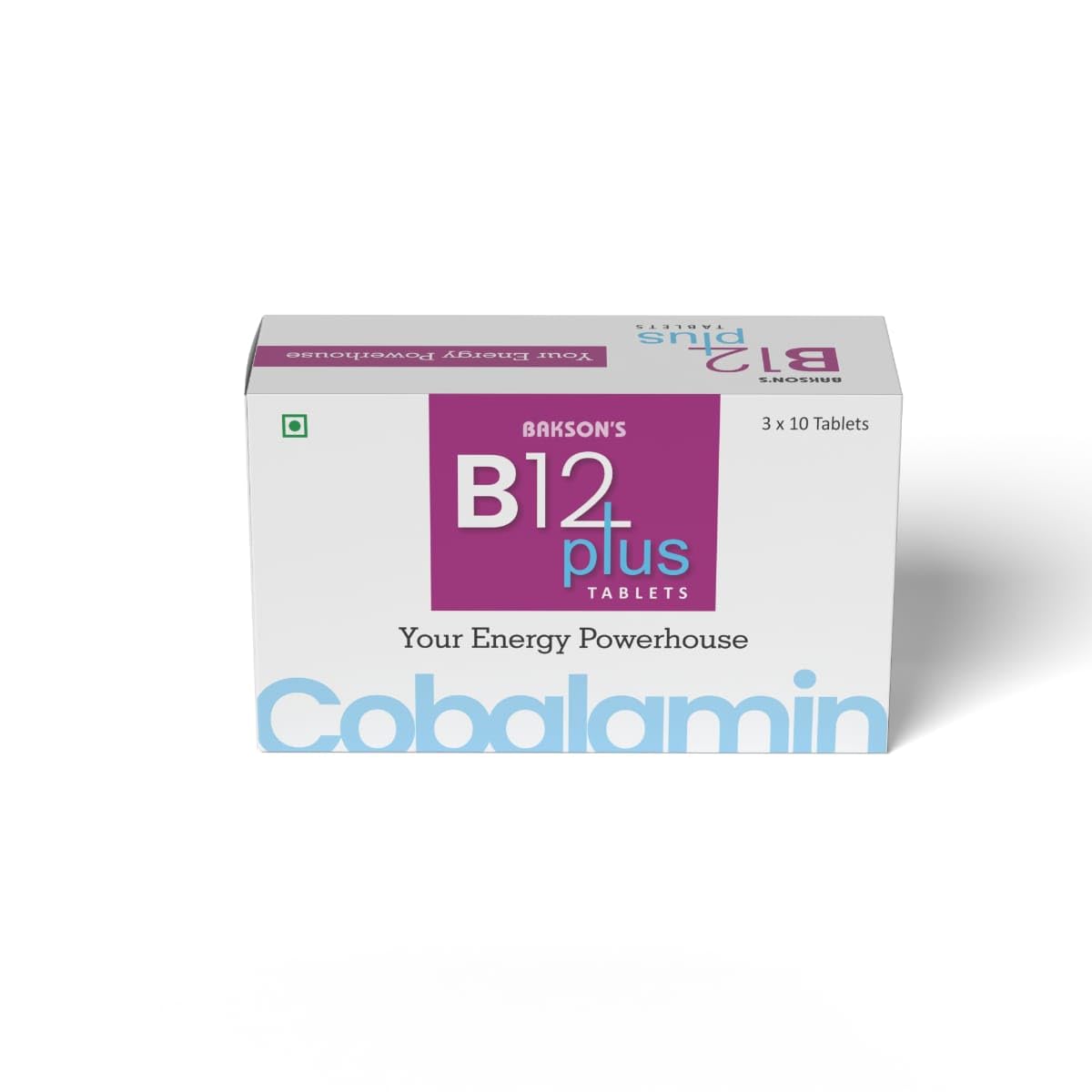 

Bakson s B12 Plus Tablets Vitamin B12 Supplement For Energy Metabolism Vitality Wellness Support 30 Tablets 3 Strips