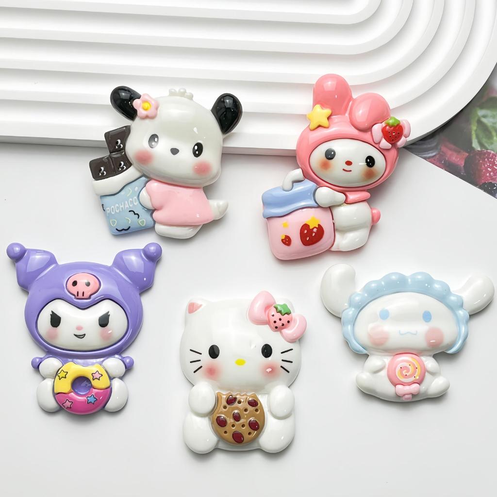 Sanrio Cartoon Food Toys Resin Accessories for DIY Hair Clips and Phone Ornaments