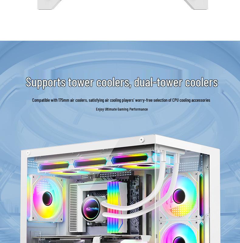 Panoramic Sea View 360 Water-Cooled Gaming Computer Case, M-ATX